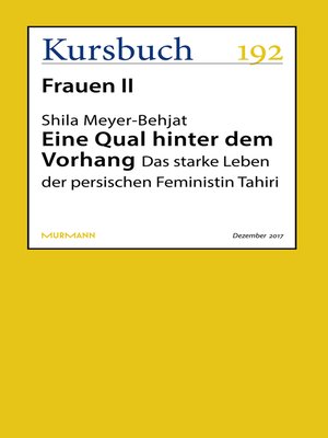 cover image of Eine Qual hinter dem Vorhang